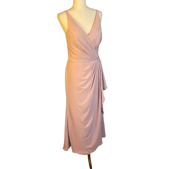 Alfred Angelo 7403 Love's First Blush Chiffon Sleeveless Dress Gown Size 10 - Picture 3 of 12